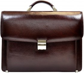 Классический кожаный портфель коричневого цвета Desisan (206-019)