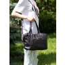 Большая женская сумка горизонтального типа из черной кожи KARYA (21031) - 6
