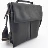 Классическая наплечная сумка планшет черного цвета с ручкой VATTO (11827) - 4