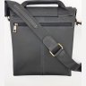 Классическая наплечная сумка планшет черного цвета с ручкой VATTO (11827) - 5