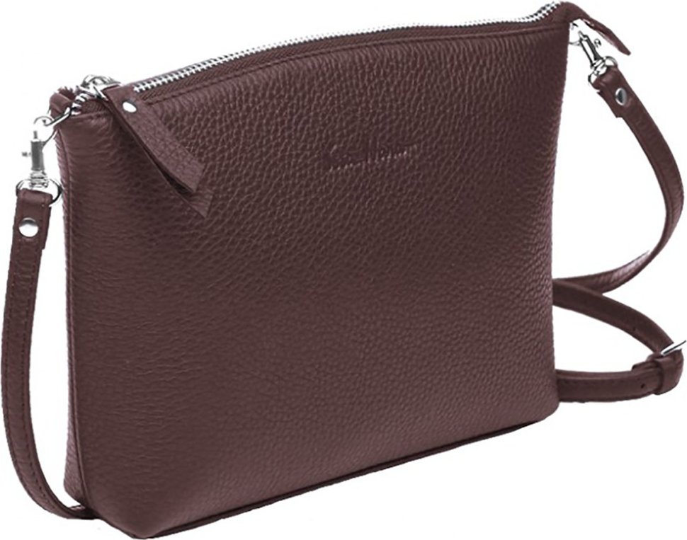 Женская сумка на плечо из фактурной кожи коричневого цвета Issa Hara Ксения М (21141)