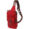 Бордовая мужская сумка через плечо из плотного текстиля на молнии Vintage 2422189 - 1