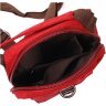 Бордовая мужская сумка через плечо из плотного текстиля на молнии Vintage 2422189 - 4
