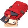 Бордовая мужская сумка через плечо из плотного текстиля на молнии Vintage 2422189 - 5