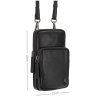 Маленькая мужская кожаная сумка для телефона с ремешком на плечо Visconti 69285 - 11