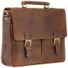 Мужской деловой портфель из натуральной винтажной кожи светло-коричневого цвета Visconti Berlin 70686 - 5