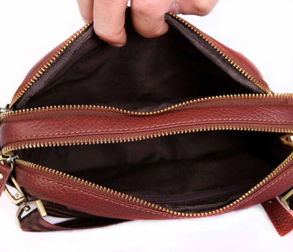 Коричневая мужская кожаная сумка для личных вещей Leather Bag Collection (0-0045)