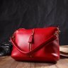 Женская красная сумка из натуральной кожи с одной лямкой Vintage (2422136) - 7