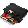 Черная классическая мужская сумка-портфель из зернистой кожи с ручками KARYA (2420872) - 9