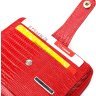 Красный компактный женский кошелек на молнии с блоком под карты KARYA (2420972) - 3