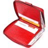 Красный компактный женский кошелек на молнии с блоком под карты KARYA (2420972) - 5