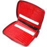 Красный компактный женский кошелек на молнии с блоком под карты KARYA (2420972) - 6