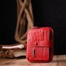 Красный компактный женский кошелек на молнии с блоком под карты KARYA (2420972) - 8