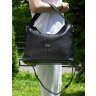 Вместительная женская сумка из черной кожи флотар на две молнии KARYA (21036) - 1