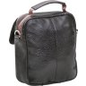 Мужская сумка-барсетка коричневого цвета из натуральной кожи с ручкой Vip Collection (21085) - 4