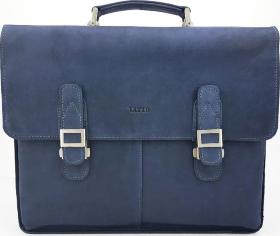 Стильный мужской портфель синего цвета из винтажной кожи VATTO (11728)