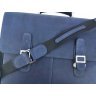 Стильный мужской портфель синего цвета из винтажной кожи VATTO (11728) - 6
