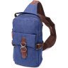 Мужская сумка-слинг из плотного текстиля синего цвета Vintage 2422190 - 1
