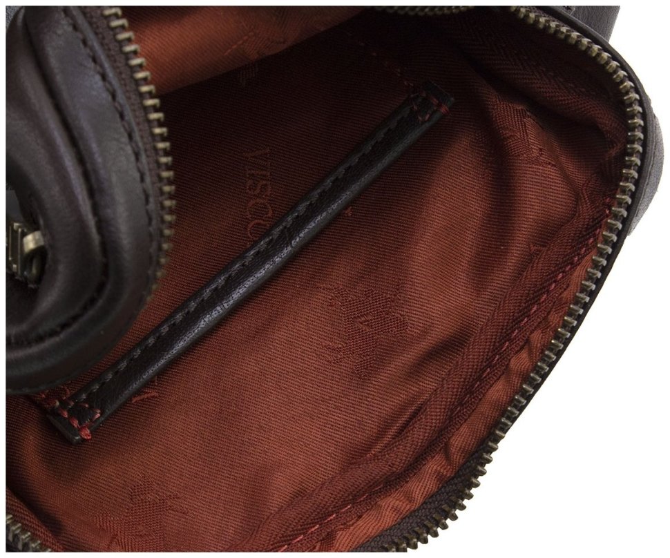 Качественная мужская сумка-планшет из натуральной кожи коричневого цвета Visconti Riley 69186