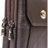 Маленькая мужская сумка на пояс из натуральной кожи темно-коричневого цвета Vintage (20481) - 4