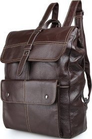 Кожаный городской рюкзак коричневого цвета VINTAGE STYLE (14619)