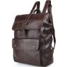 Кожаный городской рюкзак коричневого цвета VINTAGE STYLE (14619) - 1