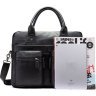 Классическая черная деловая сумка с карманом для ноутбука VINTAGE STYLE (14771) - 8