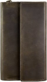 Темно-коричневый клатч-органайзер ручной работы из натуральной кожи BlankNote (12939)