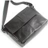 Популярная мужская сумка-мессенджер из гладкой кожи черного окраса SHVIGEL (00858) - 3