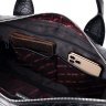 Черная деловая сумка-портфель из натуральной кожи с тиснением под крокодила KARYA (2420873) - 5