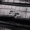 Черная деловая сумка-портфель из натуральной кожи с тиснением под крокодила KARYA (2420873) - 7