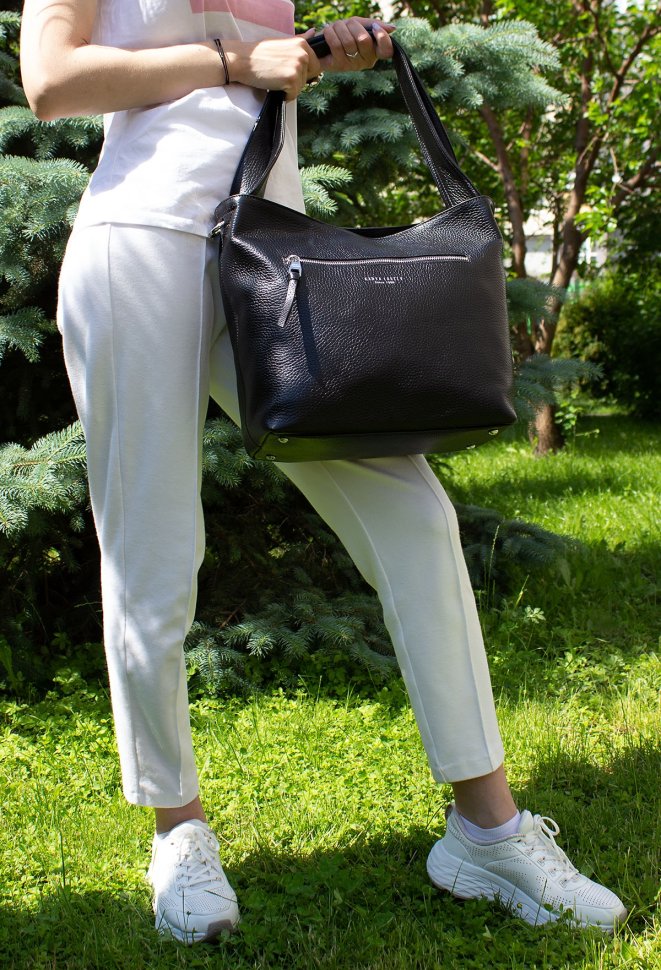 Большая кожаная женская сумка из натуральной кожи с крупной фактурой KARYA (21020)