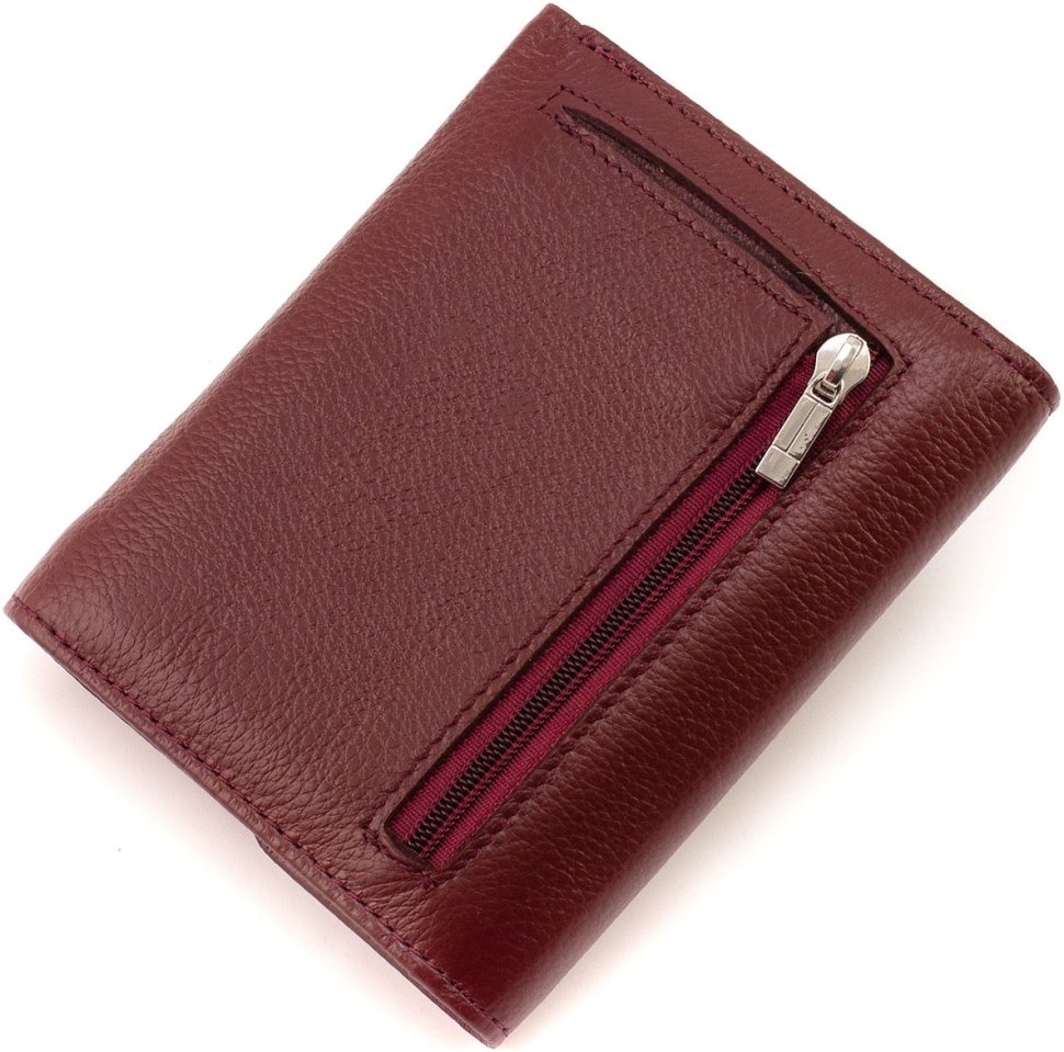 Женский кошелек из натуральной кожи бордового цвета на магнитах ST Leather 1767287