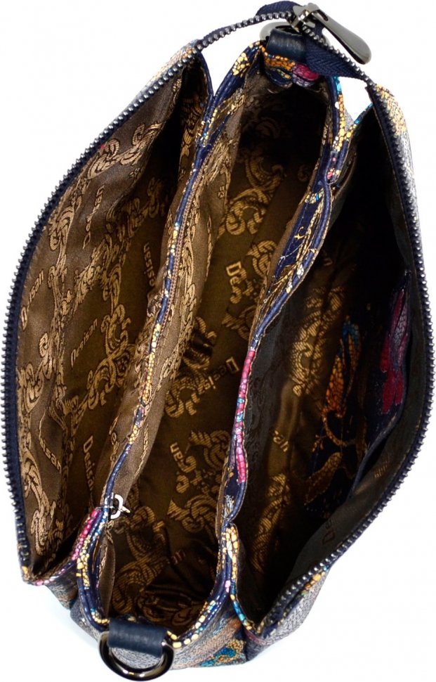 Женская сумка из натуральной разноцветной кожи на молнии Desisan (3017-415)