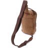 Вертикальная мужская сумка-слинг из коричневого текстиля Vintage 2422191 - 2