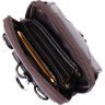 Темно-коричневая мужская кожаная сумка на пояс на одну молнию Vintage (20483) - 5