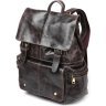 Стильный мужской рюкзак коричневого цвета с клапаном VINTAGE STYLE (14668) - 1