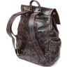 Стильный мужской рюкзак коричневого цвета с клапаном VINTAGE STYLE (14668) - 3
