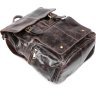 Стильный мужской рюкзак коричневого цвета с клапаном VINTAGE STYLE (14668) - 4