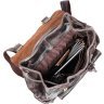 Стильный мужской рюкзак коричневого цвета с клапаном VINTAGE STYLE (14668) - 6