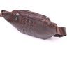 Коричневая поясная сумка из натуральной кожи с фактурой под крокодила Vintage (2421298) - 2