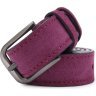 Красивый замшевый ремень для женщин в фиолетовом цвете Vintage (2420783) - 5