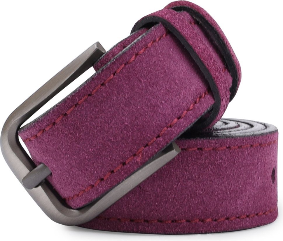 Красивый замшевый ремень для женщин в фиолетовом цвете Vintage (2420783)