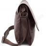 Кожаная плоская сумка в коричневом цвете с клапаном Leather Collection (11519) - 3
