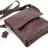 Кожаная плоская сумка в коричневом цвете с клапаном Leather Collection (11519) - 6