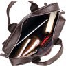 Мужская коричневая сумка-портфель из натуральной износостойкой кожи с ручками KARYA (2420874) - 6