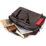 Мужская коричневая сумка-портфель из натуральной износостойкой кожи с ручками KARYA (2420874) - 8