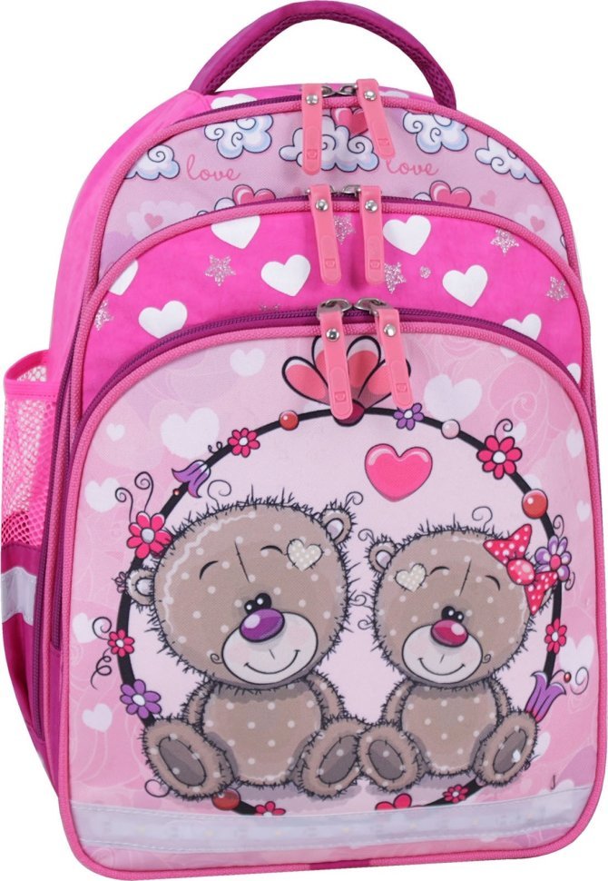 Школьный рюкзак для девочек в малиновом цвете с принтом Bagland (55388)