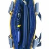 Стильная мужская сумка из натуральной кожи синяя с желтой втавкой VATTO (11730) - 9