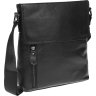 Мужская черная сумка на плечо среднего размера из натуральной кожи Borsa Leather (21324) - 1